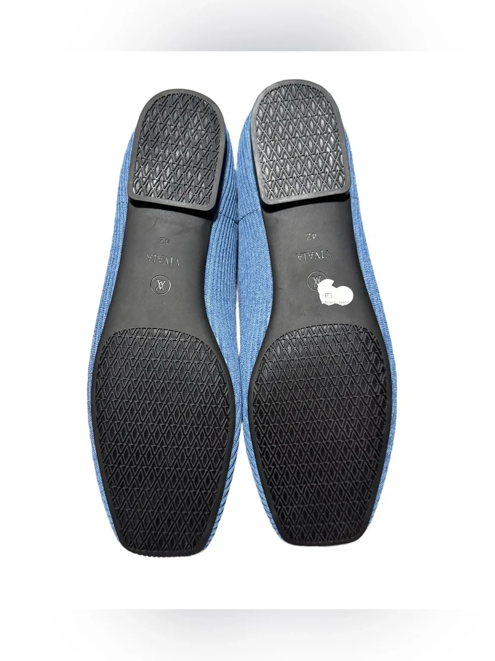 Vivaia Margot 2.0 Square Toe V-Cut Flats Women's 42/ 11.5 Denim Blue NEW